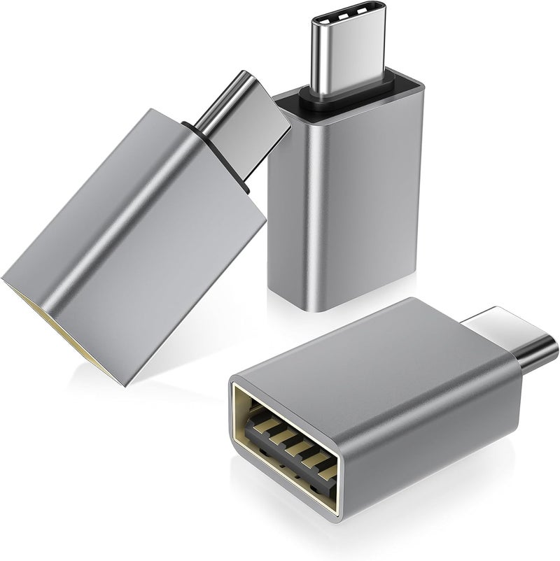 Basesailor USB C to USB Adapter 3Pack,USBC Male to USBA 3.0 Female Adapter,Type C Thunderbolt 4 OTG Converter for Apple MacBook Pro,Mac Book,iPad,Microsoft Surface Go,Samsung Galaxy S25 S24,iPhone 17 - Image 1